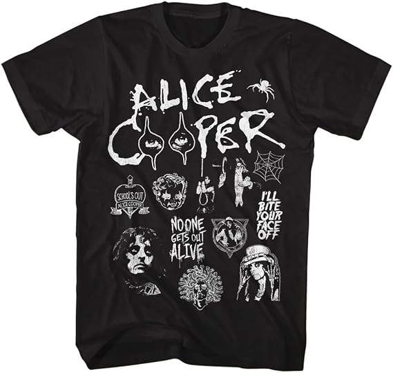 American Classics Alice Cooper No One Gets Out Alive Graphic T Shirt Black