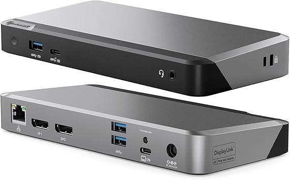 ALOGIC DX2 Dual 4K USB-C Docking Station with 65W Laptop Charging, 2X DisplayPort 4K@60Hz, USB-C 10Gbps, 3X USB-A Ports, Ethernet, Audio Jack, Universal Dock for Windows & macOS Laptops