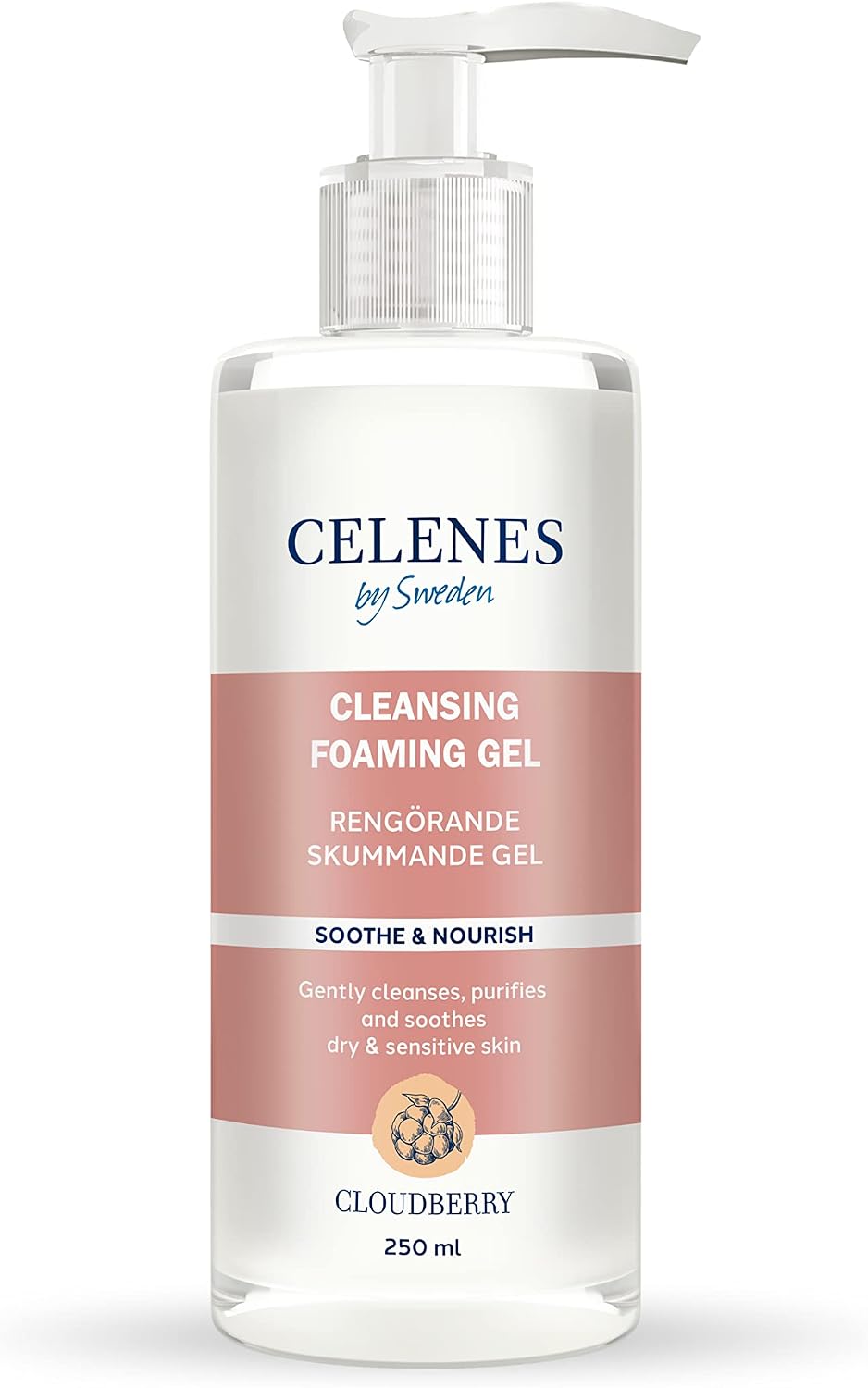 Celenes Cloudberry Foaming Face Wash Gel Dry And Sensitive Skin 250 ml