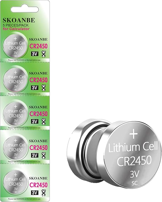 SKOANBE 5PCS CR2450 2450 BR2450 DL2450 ECR2450 3V Lithium Battery