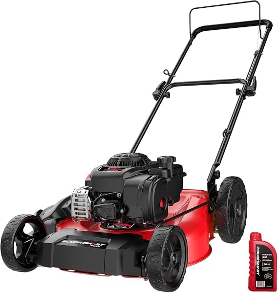 PowerSmart 21" Push Lawn Mower with Briggs&Stratton 125cc Engine, 2-in-1 Mulching and Side Discharge, Easy Assembly & Lightweight, Cordless Push Lawn Mowers for Garden Yard