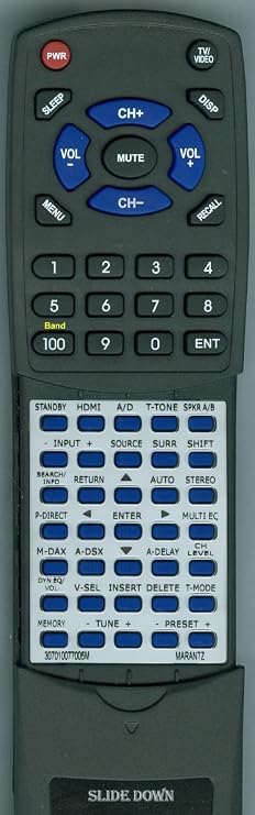 Replacement Remote Control for MARANTZ AV7005, SR7005, SR6005, 307010077005M