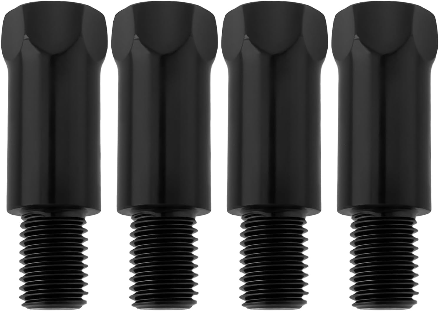 4PCS Motorcycle Mirror Adapter M10 to M10 Clockwise Converts Thread Adapter 42.9x13.7mm Motorcycle Height Adjustment Screw Black