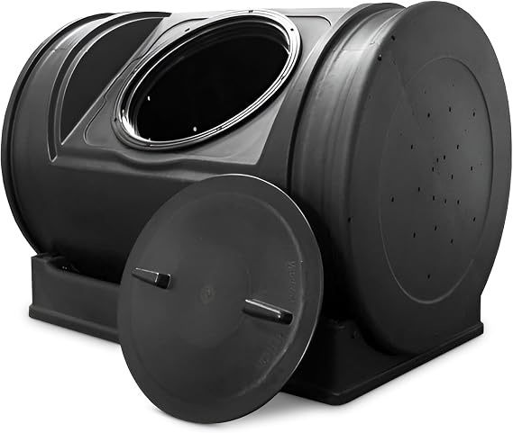 Compost Wizard Jr. Tumbler, 7 Cubic Foot Capacity | Large Rotating Composter Bin, Holds 50 Gallons - Single Chamber Compost System for Gardening, Yard, Plant Care