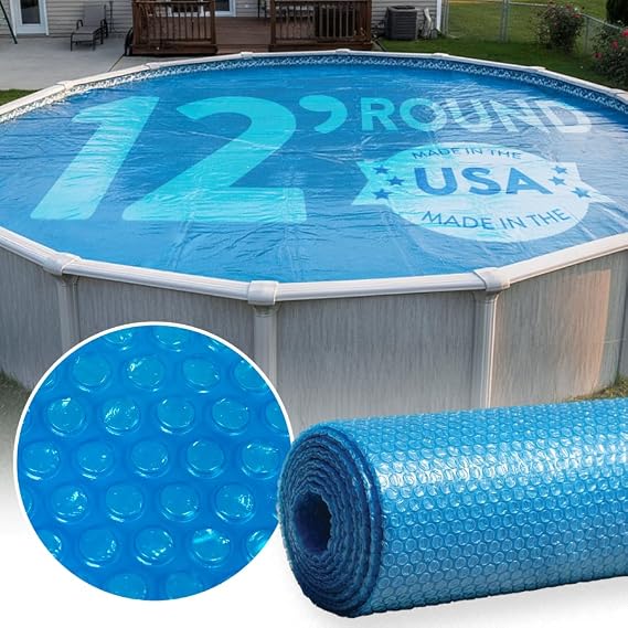 Doheny's Clear-Tek Micro Bubble Solar Pool Cover for Above Ground Swimming Pools | Increase Solar Energy Absorption, Retain Heat, Reduce Evaporation, Reduce Heat Loss & Save, 12 ft Round Blue 1600