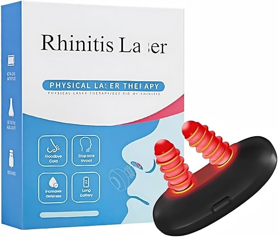 RespiRelief Red Light Nasal Therapy Device,Respi-Relief Nasal Red Light Therapy,Portable Infrared Light Therapy Instrument,Physiotherapy Nasal Soothing Device for Nose Nasal Clearing Device (Black A)