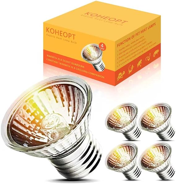 75W UVA UVB Bulbs, Light Turtle Heat Lamp for Reptiles and Amphibian Tanks, Terrariums and Cages, Fit E27 Heat Reptile Lamp,Works with Various Lamp Fixtures 4-Pack