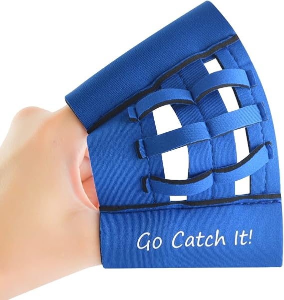 Webglove Training Glove for Youth and Adults Breathable and Durable Works for Golf-Sized Practice Balls Web Glove Mini Training Baseball Softball Glove Two Finger Web Glove Catcher (Blue)