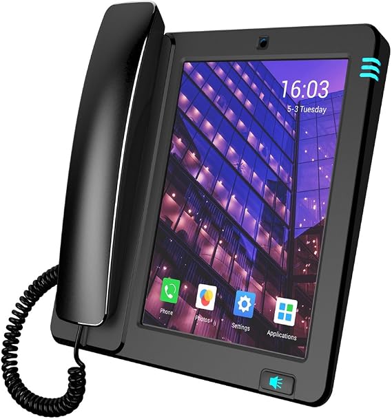 Gcord Smart Landline Telephone Multimedia Telephone with Android 7.9-inch Display VoIP Telephone PSTN LAN/WiFi Dual-mode Home Phone