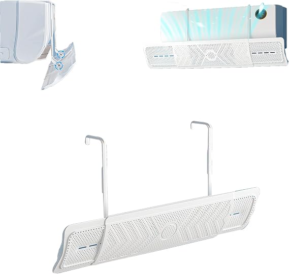 General Adjustable Air Conditioner Deflector, 24-37 inch Retractable Anti Direct Blowing Retractable Ac Vent Shiel Deflector, Air Conditioner Wind Deflector No Dripping Water (White-1 PCS)