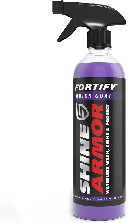 Ceramic Coating Top Coat for Cars Fortify Quick Coat Car Wax Polish Spray Waterless Wash & Wax Hydrophobic Top Coat Polish & Polymer Paint Sealant Detail Protection 32 Fl Oz (2x16floz bottles)