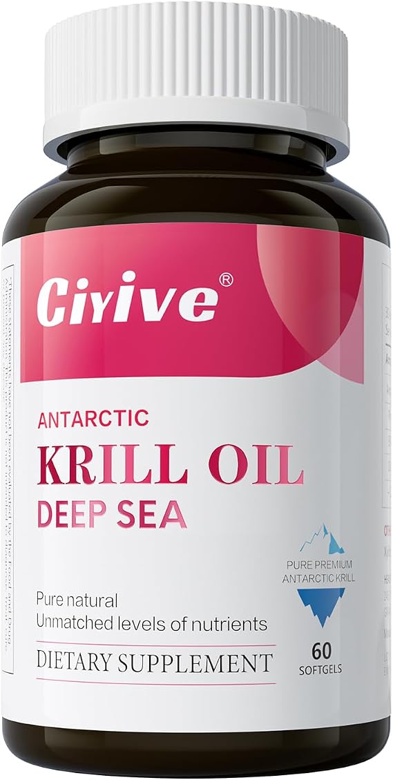 Antarctic Krill Oil 2000mg Capsules, Krill Oil Supplement 60pcs