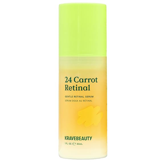 KraveBeauty 24 Carrot 0.05% Retinal Serum for Sensitive Skin, 30 mL
