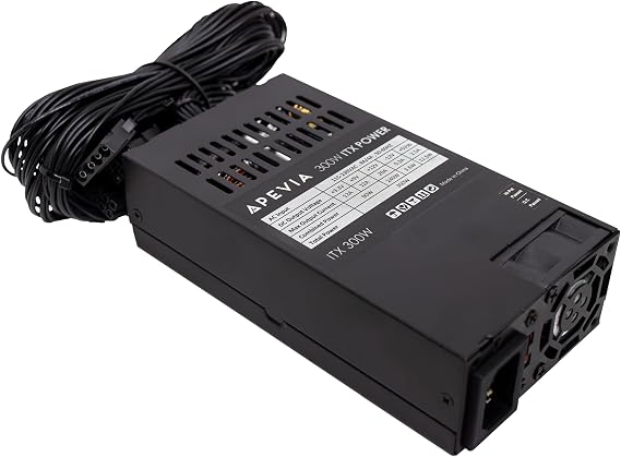 Apevia ITX-AP300W 300W ITX ATX Power Supply, 115V/230V Manual Switch