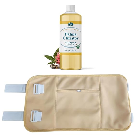 Baar Palma Christos 32 oz Castor Oil & Adjustable Buckle Wrap Bundle