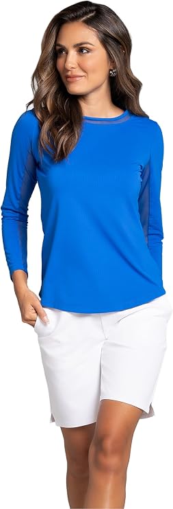 IBKUL Athleisure Wear Sun Protective UPF 50+ Icefil Cooling-Long Sleeve Crew Neck with Mesh-83000