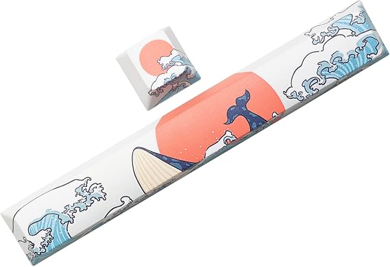 KPREPUBLIC Novelty Allover dye subbed Keycaps Japanese Wave Whale and Sun ESC spacebar pbt for Gaming Mechanical Keyboard Cherry Profile (SunWhale Spacebar x1)
