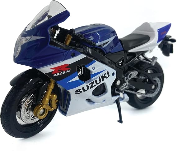 Welly Die Cast Motorcycle Blue Suzuki GSX-R750, 1:18 Scale