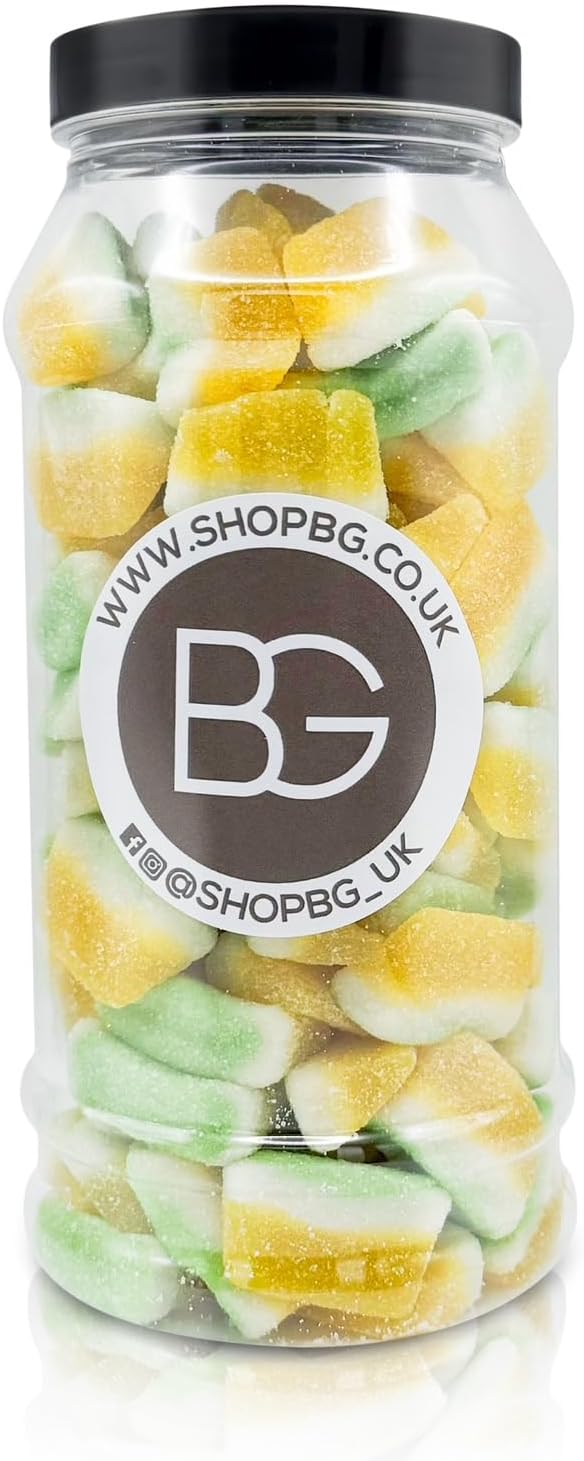 BG Quality Pick & Mix Sweet Jars | Re-Sealable Sweeties Jar Retro Candy - Choose Your Sweets Fizzy Pina Colada Slices 600g