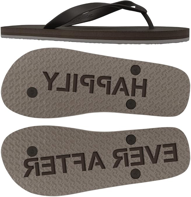 FlipSidez Mens Happily Ever After Sand Imprint flip Flops