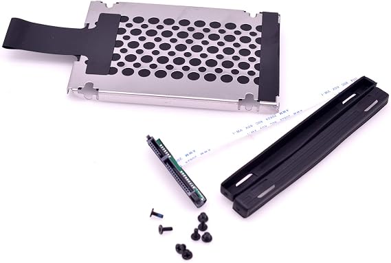 Deal4GO SSD SATA Hard Drive Cable w/HDD Caddy Bracket for HP 15s-dy/du/gr/DW Series, Black Plastic, Compatible with 2.5 inch SATA HDD/SSD up to 7mm, DD0G75HD011, LS-H323P, L52024-001, L52025-001
