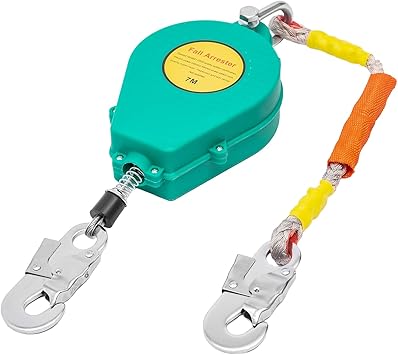 23 Self Retracting Lifeline 330lbs Fall Arrester Retractable Fall Protection Safety Harness with Alloy Steel Hook & Steel Wire Rope for Roofing, Climbing, Construction, Work at Height