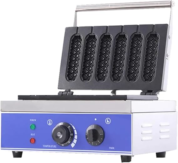 6-piece Crispy Corn Waffle Maker, Hot Dog Maker, Constant Temperature Heating, Non-stick Coating, Sausage Roaster Breakfast Maker