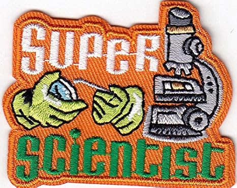 "SUPER SCIENTIST" - RESEARCH - SCHOOL - SCIENCE - Iron On Embroidered Patch