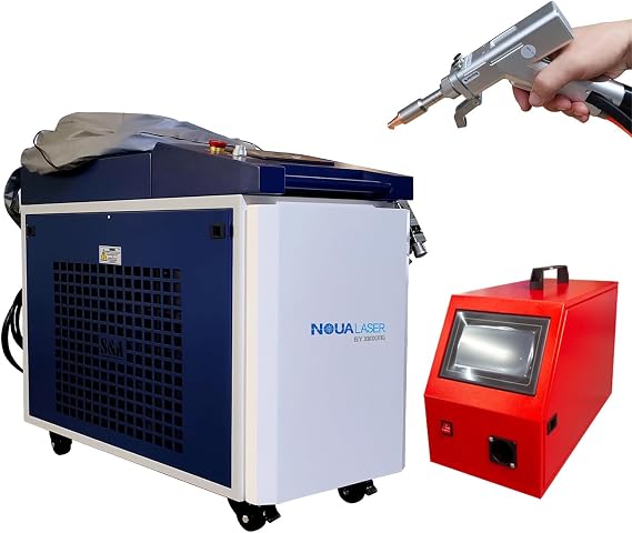 Laser Welder 4in1 Laser Welding Machine 220V, Laser Welding,Cutting,Cleaning,Welding Seam Clean Handheld Welding Machine for Metal with Auto Wire Feeder OD7+ Glasses (Single Wobble, 1200w)