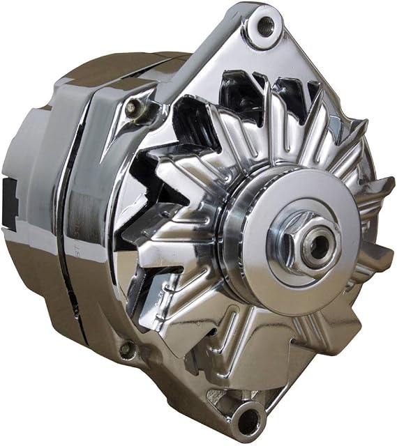 RAREELECTRICAL 110A Chrome Alternator Fits Gm Street Rod 1 Wire