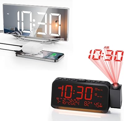 Roxicosly Mirror Alarm ClockProjection Alarm Clock