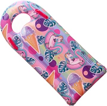 Inflatable Bodyboard with Handles, 55x110cm Inflatable Bodyboard Inflatable Swimming Board Portable Surfboard Pool Float for Water Slide, Mat Beach Surfing Swimming Summer Water Fun pink