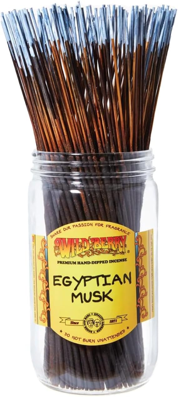 Wild Berry Incense Sticks - Egyptian Musk - Fresh Musk with Bergamot and Lilac - Hand Dipped in the USA (100 Count)