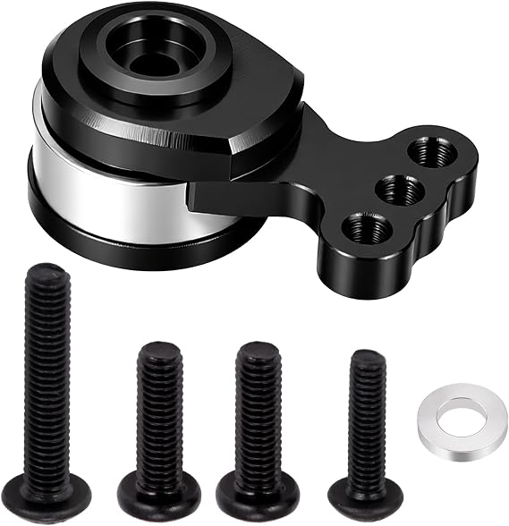 AXspeed Aluminum 25T Servo Saver Steering Replacement Parts for Tamiya TT02 TT-02 1:10 RC On Road Touring Cars (Black)