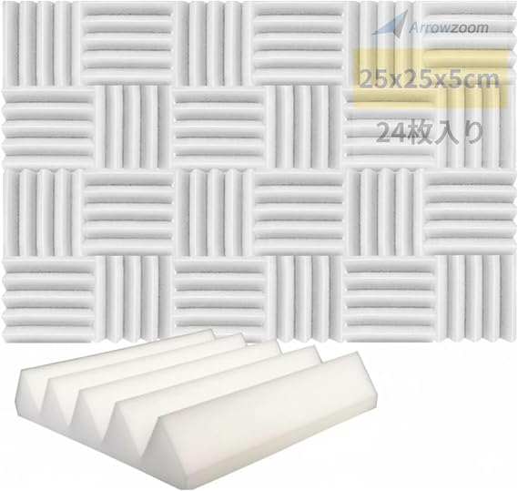 Arrowzoom 24-Pack Wedge Acoustic Foam Panels 10x10x2 in Black AZ1134