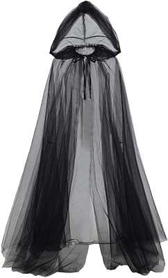 Mesh Cloak Men Women Hooded Cape Haunted Horrible Wizard Cloak Halloween Costumes