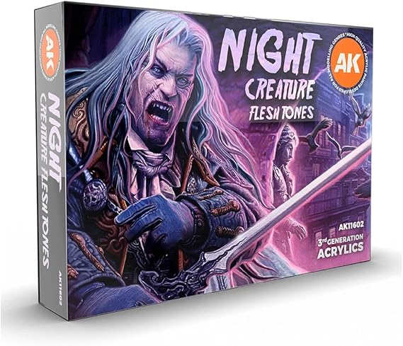 AK Interactive Night Creatures Flesh Tones - Plastic Model Building Paints and Accessories # 11602