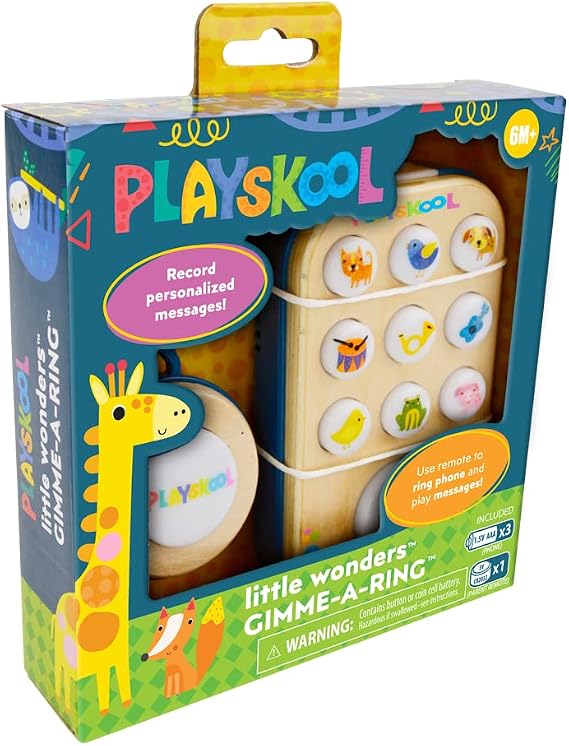 Playskool Little Wonders Gimme-A-Ring - Toy Phone - Leave Phone Messages for Baby - Ages 6 Month+