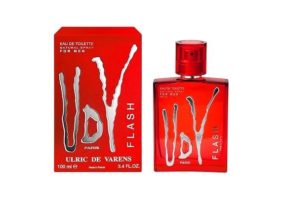 Udv Flash Eau De Toilette Spray For Men, 3.4 Ounce, Multi | Long-lasting fragrance | Fresh aromatic woody scent | Daily wear | Great gift for men