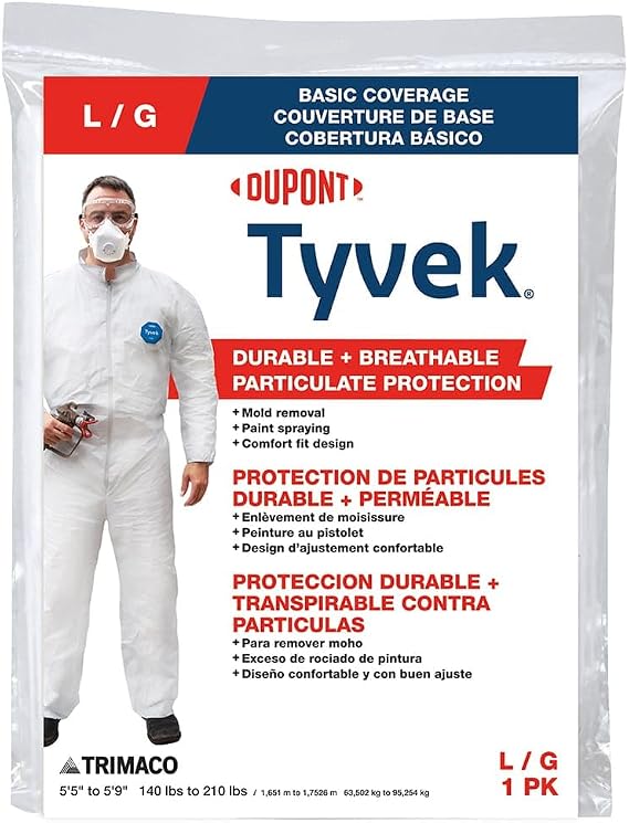 Trimaco 14122 Large No Elastic Tyvek Coveralls