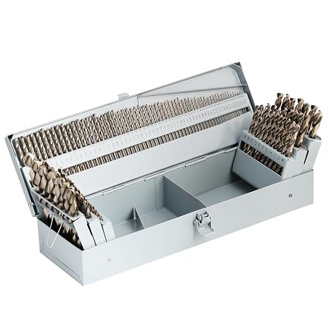 COMOWARE 115Pcs M35 Cobalt Drill Bit Set - 5% Cobalt HSS Metal Bits for Hardened Steel/Stainless/Cast Iron/Wood/Plastic, Titanium Coated 1/16"-1/2" with Metal Indexed Case (Professional Grade)