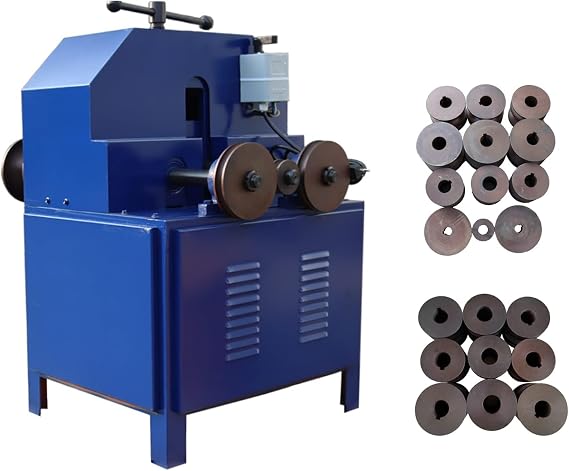 Electric Pipe Tube Bender Machine Tube Roller Bender with 9 Round(5/8-3inch) and 8 Square(5/8-2inch) Die Set Metal Steel Tube Bending Machine 0.5-2mm