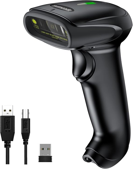 Symcode Bluetooth Barcode Scanner Handheld USB CCD Cordless Barcode Reader Scanner Compatible with 2.4G Wireless & Bluetooth Function & Wired Connection with Windows, Mac,Android, iOS
