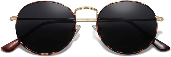 SOJOS Small Round Polarized Sunglasses for Women Men Classic Vintage Shades