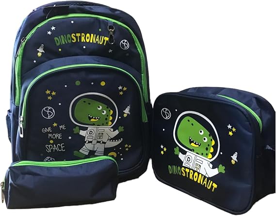 Space Themed School Bag Set, Backpack with Astronaut Figure, Shoulder Bag, Pencil Bag and Keychains