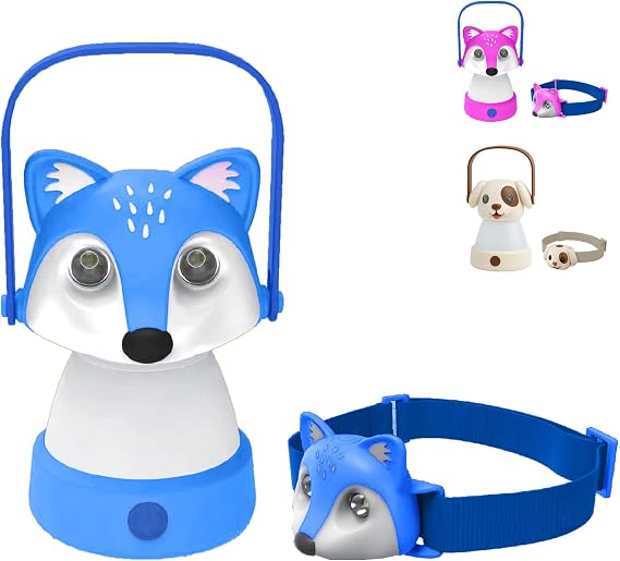 Kids Camping Essentials LED Kids Lantern and Rechargeable Kids Headlamp Set | Multiple Purposes Kids Nightlight/Flashlight Toys Holiday, Halloween N Birthday Gifts for Toddlers