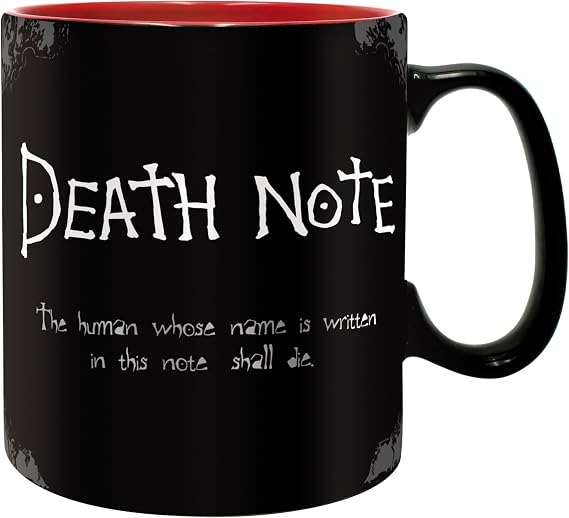 ABYstyle 16 Fl Oz Coffee Mug - Death Note Shinigami Rules Mug, Death Note Manga Inspired Anime Merch for Home Kitchen, Perfect Anime Gift Featuring Gods of Death Design
