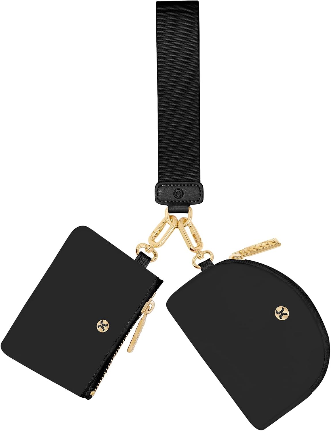 Wristlet Wallet，Mini Zip Around Keychain Wallets for Women,Detachable Dual Pouch Wristlet Portable Samll Wallets Coin Purse Mini Women Coin Pocket, BlackBlack, Detachable Dual Pouch Wristlet