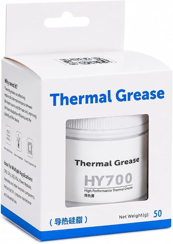 HY700-100g CPU Thermal Heatsink Grease Paste Compound Thermal Conductivity: >3.14W/m-k Carbon Based High Performance for CPU PC GPU PS5-100 Grams