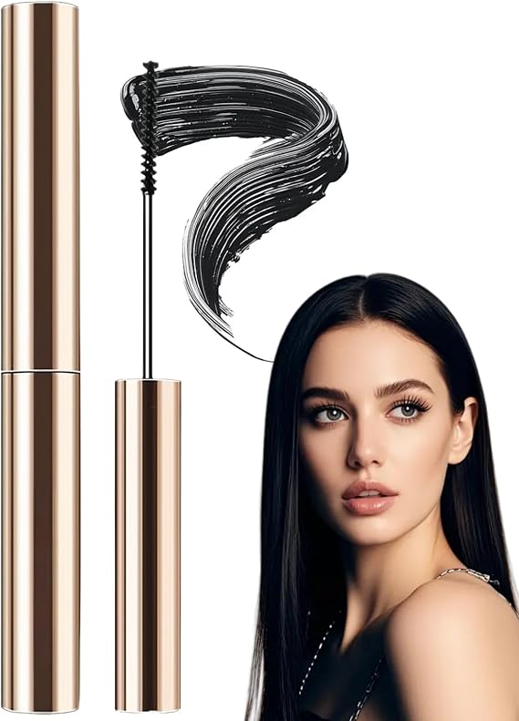 Natural&Lengthening Mascara for Older Women 60 Plus,Waterproof Tel/escopic Mascara Volume and Length,Fine Brush Ma/scara,Waterproof&Smudge-Proof,Gentle on Sensitive Eyes,for All Eye Makeup(Black)